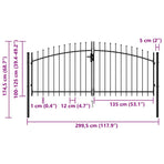 Fence Gate Woerden Double Door with Spike Top 299.5x174.5 cm