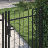 Fence Gate BOXTEL Single Door with Arched Top Steel 1x1.2 m Black