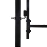 Fence Gate BOXTEL Single Door with Arched Top Steel 1x1.2 m Black