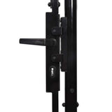 Fence Gate BOXTEL Single Door with Spike Top Steel 1x1 m Black
