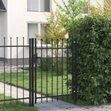 Fence Gate BOXTEL Single Door with Spike Top Steel 1x1.2 m Black