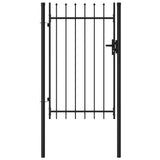 Fence Gate BOXTEL Single Door with Spike Top Steel 1x1.5 m Black