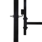 Fence Gate "BOXTEL" Single Door with Spike Top 1x1.5 m Black