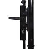 Fence Gate BOXTEL Single Door with Spike Top Steel 1x1.5 m Black