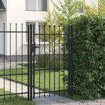 Fence Gate "BOXTEL" Single Door with Spike Top 1x1.5 m Black