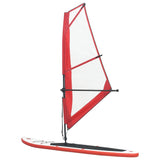 Inflatable Stand Up Paddleboard with Sail Set Red and White - Side View