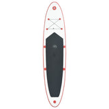 Inflatable Stand Up Paddleboard with Sail Set Red and White - 45-Degree Angle
