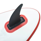 Inflatable Stand Up Paddleboard with Sail Set Red and White - Close-Up Angle