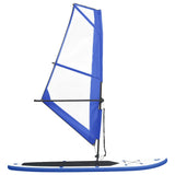 Inflatable Stand Up Paddleboard with Sail Set Blue and White - Front View