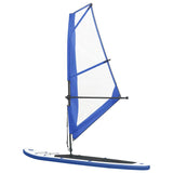 Inflatable Stand Up Paddleboard with Sail Set Blue and White - Side View