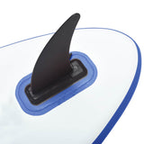 Inflatable Stand Up Paddleboard with Sail Set Blue and White - Close-Up Angle
