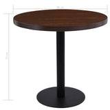 Bistro Table Dark Brown 80 cm MDF - 45-Degree Angle