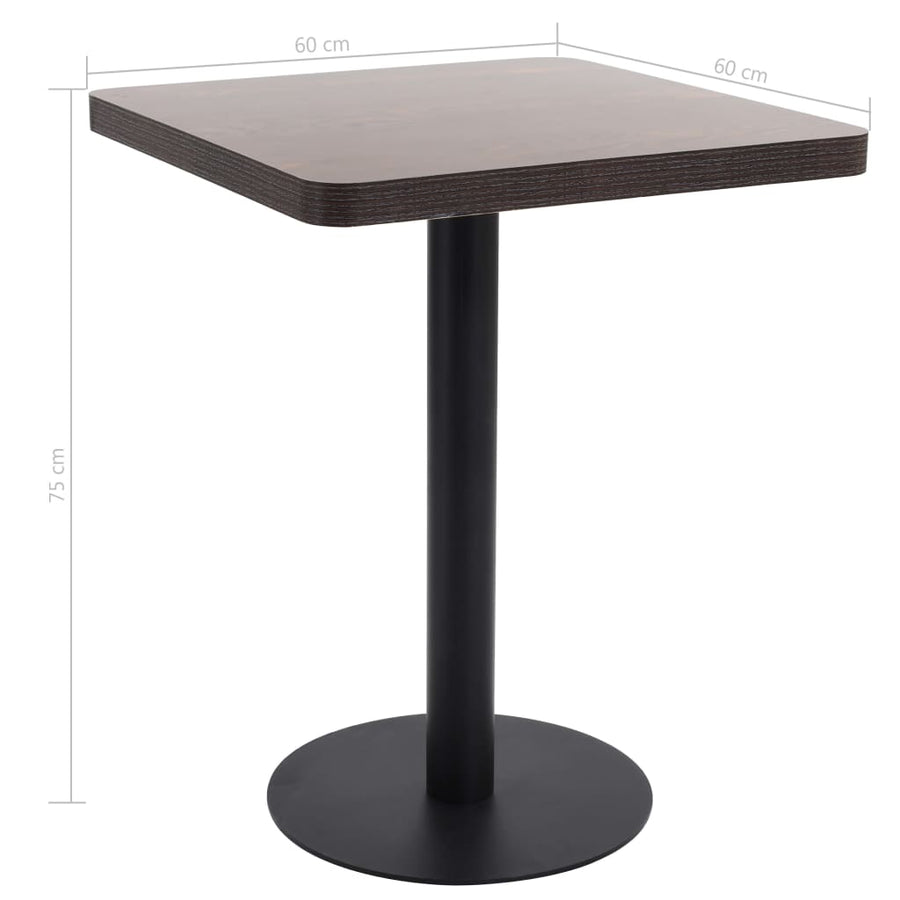 Bistro Table Dark Brown 60x60 cm MDF