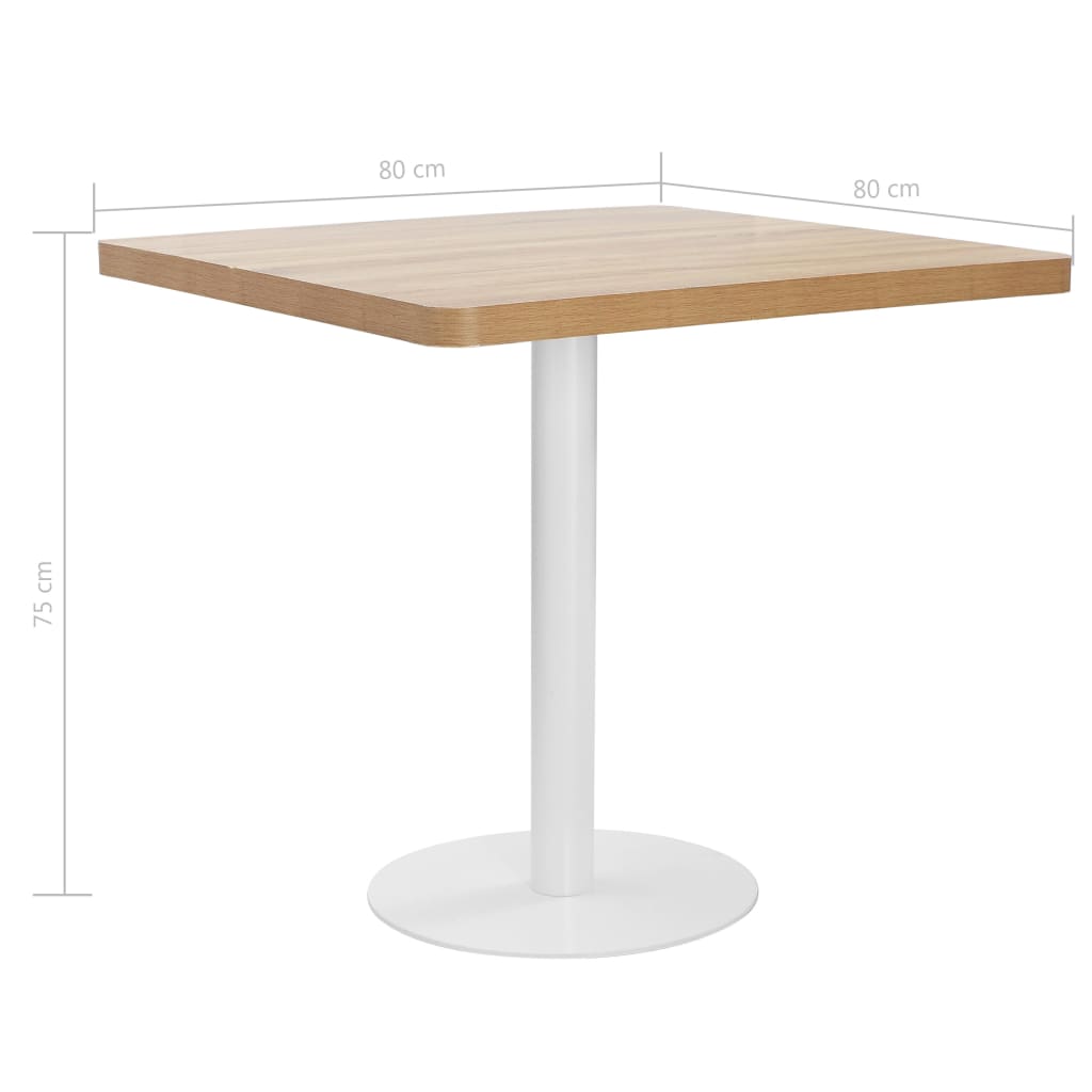 Bistro Table Light Brown 80x80 cm MDF