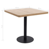 Bistro Table Light Brown 80x80 Cm Mdf - Rear View
