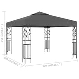 Gazebo 3x3 m Anthracite - 45-Degree Angle