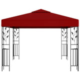 Gazebo 3x3 m Wine Red - Front View