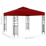 Gazebo 3x3 m Wine Red - 45-Degree Angle