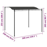 Sunshade Awning 3x2.4 m Anthracite - Low Angle