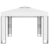 Gazebo with Double Roof 3x3 m White - Side View