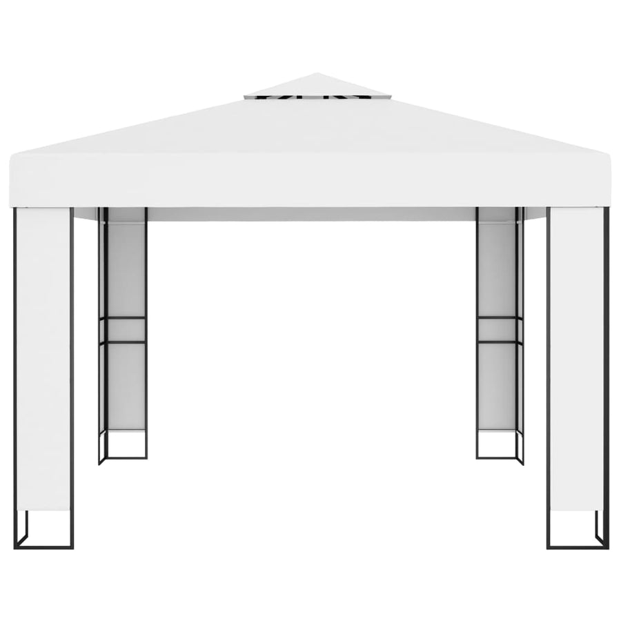 Gazebo with Double Roof 3x3 m White