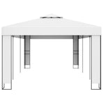 Gazebo with Double Roof 3x6 m White