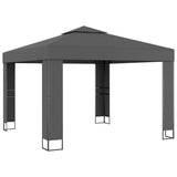 Gazebo with Double Roof 3x3 m Anthracite - Front View