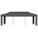 Gazebo with Double Roof 3x6 m Anthracite - Front View