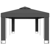 Gazebo with Double Roof 3x6 m Anthracite - Side View