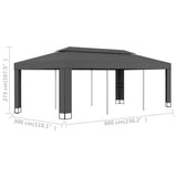 Gazebo with Double Roof 3x6 m Anthracite - 45-Degree Angle