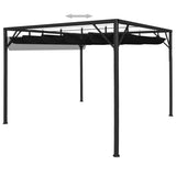Garden Gazebo with Retractable Roof Canopy 3x3 m Anthracite - Front View