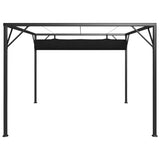 Garden Gazebo with Retractable Roof Canopy 3x3 m Anthracite - Rear View