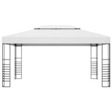 Garden Gazebo Powder-Coated Steel 4x3x2.7 m White - Front View