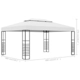 Garden Gazebo Powder-Coated Steel 4x3x2.7 m White - Rear View