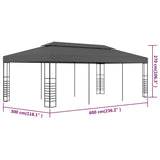 Gazebo Marquee 3x6 m Anthracite - Rear View