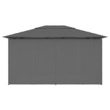 Garden Marquee with Curtains 4x3 m Anthracite - 45-Degree Angle