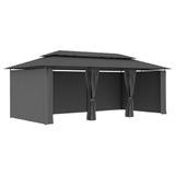 Gazebo with Curtains 600x298x270 cm Anthracite - Side View
