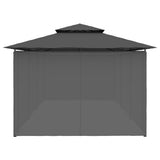 Gazebo with Curtains 600x298x270 cm Anthracite - Rear View
