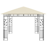 Gazebo with Mosquito Net 3x3x2.73 m Cream 180 g/m² - Side View