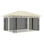Gazebo with Mosquito Net 4x3x2.73 m Cream 180 g/m²