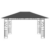 Gazebo with Mosquito Net 4x3x2.73 m Anthracite 180 g/m² - Side View