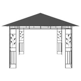 Gazebo with Mosquito Net 4x3x2.73 m Anthracite 180 g/m² - Top-Down View