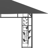 Gazebo with Mosquito Net 4x3x2.73 m Anthracite 180 g/m² - 45-Degree Angle
