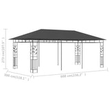 Gazebo with Mosquito Net 6x3x2.73 m Anthracite - Rear View