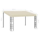 Wall-mounted Gazebo 3x4 m Cream Fabric - Rear View