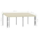 Wall-mounted Gazebo 3x6 m Cream Fabric