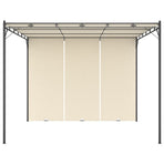 Garden Gazebo with Side Curtain 3x3x2.25m Cream