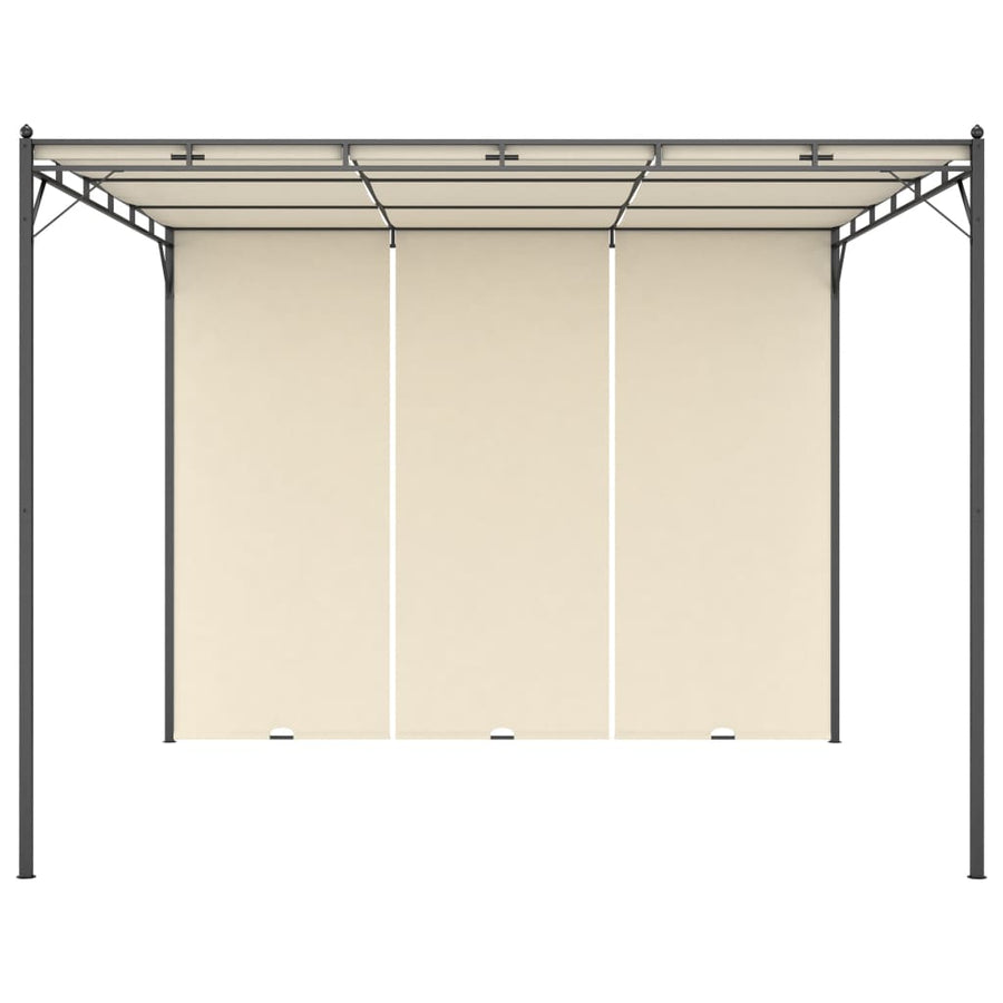 Garden Gazebo with Side Curtain 3x3x2.25m Cream