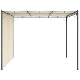 Garden Gazebo with Side Curtain 3x3x2.25m Cream - Side View