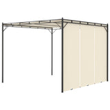 Garden Gazebo with Side Curtain 3x3x2.25m Cream - Top-Down View